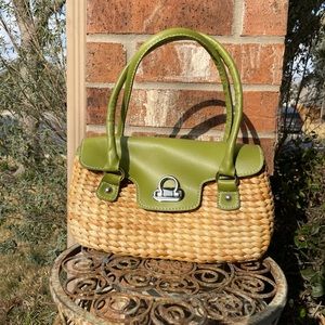 ✨SOLD✨ Tatyana Braid Picnic Purse Orange Retro 50s Style